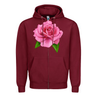 Burgundy Perfume Delight Rose Zipper Hoodie - LillyAllenDesigns
