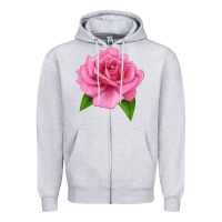 Heather Grey Perfume Delight Rose Zipper Hoodie - LillyAllenDesigns