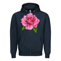 Navy Perfume Delight Rose Zipper Hoodie - LillyAllenDesigns