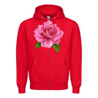 Red Perfume Delight Rose Zipper Hoodie - LillyAllenDesigns