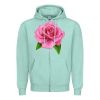 Seafoam Perfume Delight Rose Zipper Hoodie - LillyAllenDesigns