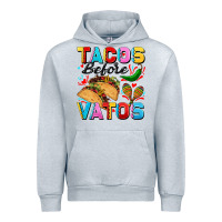 Heather Grey Tacos before Vatos Valentine's Day Urban Hoodie - FaDigitalArtStudio