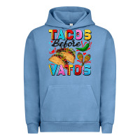 Pigment Pebble Blue Tacos before Vatos Valentine's Day Urban Hoodie - FaDigitalArtStudio
