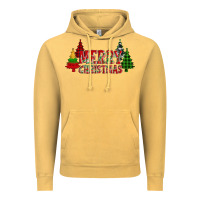 Merry Christmas Glitter Plaid Trees Vintage Hoodie | Teevron