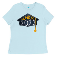 Baby Blue senior 2022 graduation cap Ladies Tee - RanaPortraitStore