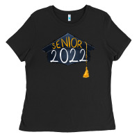 Black senior 2022 graduation cap Ladies Tee - RanaPortraitStore