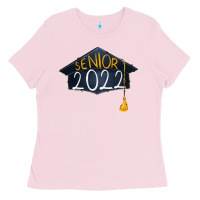 Bubblegum Pink senior 2022 graduation cap Ladies Tee - RanaPortraitStore