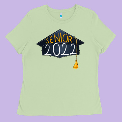 Senior 2022 Graduation Cap Ladies Tee Designed By Ranaportraitstore