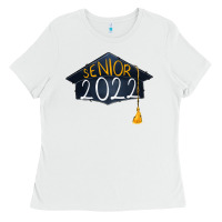 White senior 2022 graduation cap Ladies Tee - RanaPortraitStore