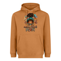 Meerkat American Football Mom Afro Messy Bun Heavyweight Hoodie - texasbilliewilder