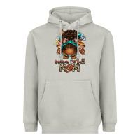 Moon Dust American Football Mom Afro Messy Bun Heavyweight Hoodie - texasbilliewilder