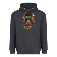 Smoke American Football Mom Afro Messy Bun Heavyweight Hoodie - texasbilliewilder