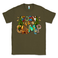 Army Green Born To Camp Classic Tee - CowhideDigitalArt