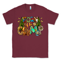 Burgundy Born To Camp Classic Tee - CowhideDigitalArt