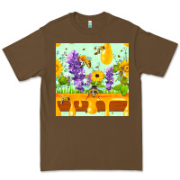 Cacao honeydrip bee lavender daisy sunflower seamless pa Premium Tee - FaDigitalArtStudio