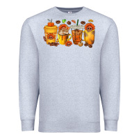Heather Grey Thanksgiving Coffee Cups Premium Sweatshirt - texasbilliewilder