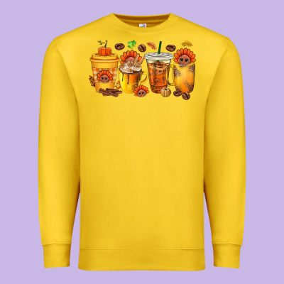 Thanksgiving Coffee Cups Premium Sweatshirt Designed By Texasbilliewilder