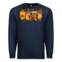 Navy Thanksgiving Coffee Cups Premium Sweatshirt - texasbilliewilder