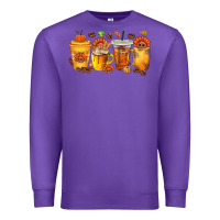Purple Thanksgiving Coffee Cups Premium Sweatshirt - texasbilliewilder