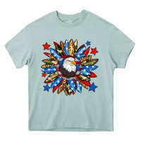 American Flag Sunflower Heavy Core Tee | Teevron