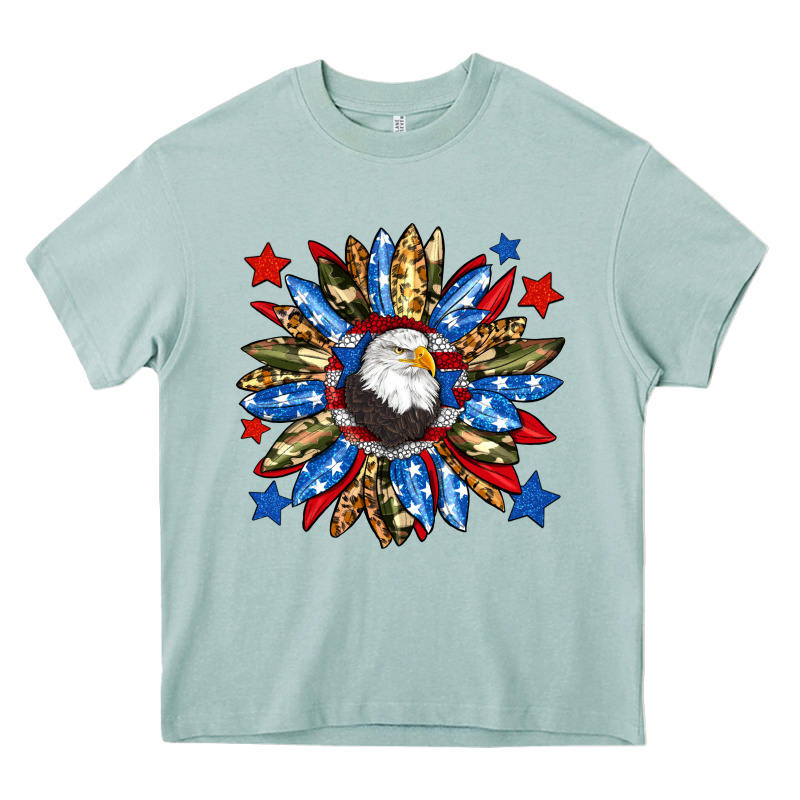 American Flag Sunflower Heavy Core Tee by Neo Western | Teevron