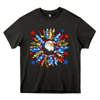 Asphalt American flag sunflower Heavy Core Tee - Neo Western