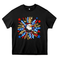 Black American flag sunflower Heavy Core Tee - Neo Western