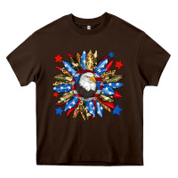 Chocolate Brown American flag sunflower Heavy Core Tee - Neo Western
