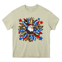 Mossy American flag sunflower Heavy Core Tee - Neo Western