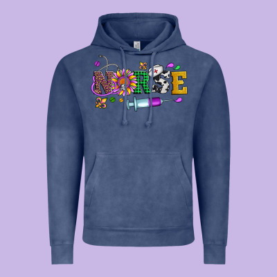 Mardi Gras Nurse Leopard Cowhide Glitter Vintage Hoodie Designed By Artiststas