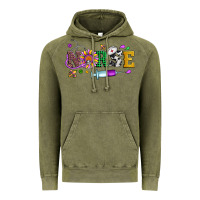 Vintage Olive mardi gras nurse leopard cowhide glitter Vintage Hoodie - Artiststas