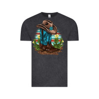 Vintage Black western boots and hat cactus leopard serape pattern Vintage Tee - BarkalooDesign