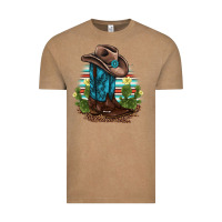Vintage Coffee western boots and hat cactus leopard serape pattern Vintage Tee - BarkalooDesign