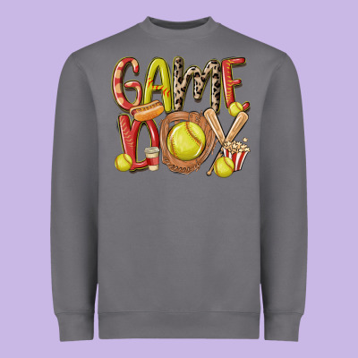 Game Day Softball Heavyweight Sweatshirt Designed By Maliassmallbusiness