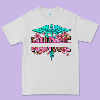 Floral Nurse Preview Premium Tee Designed By Adodesignshop