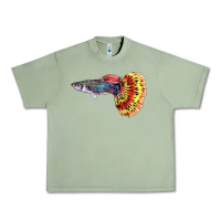 Oil Green Guppy Fish Urban Heavy Tee - LillyAllenDesigns