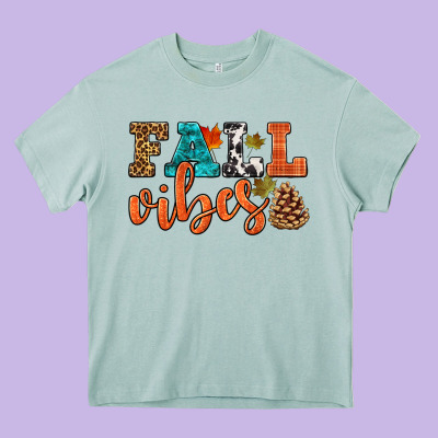 Fall Vibes Heavy Core Tee Designed By Hra Design Shop