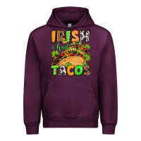 Mauve Wine St. Patrick's Irish i had tacos Urban Hoodie - OliviaCreatesArt