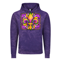 Cloud Purple mardi gras fleur de lis sunflower leopard Vintage Hoodie - Artiststas