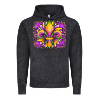 Vintage Black mardi gras fleur de lis sunflower leopard Vintage Hoodie - Artiststas