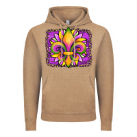 Mardi Gras Fleur De Lis Sunflower Leopard Vintage Hoodie | Teevron