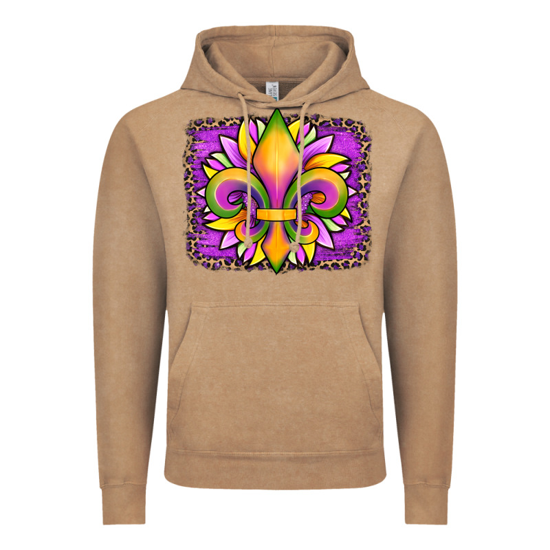 Mardi Gras Fleur De Lis Sunflower Leopard Vintage Hoodie by Artiststas | Teevron