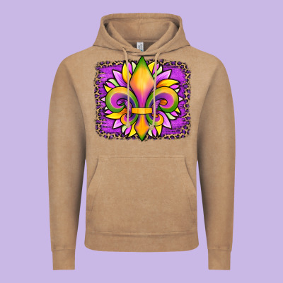Mardi Gras Fleur De Lis Sunflower Leopard Vintage Hoodie Designed By Artiststas