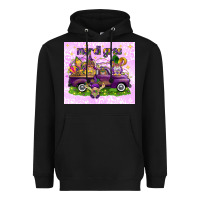 Black Mardi Gras with gnomes Heavyweight Hoodie - NancyCooperArtShop