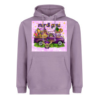 Lavender Mardi Gras with gnomes Heavyweight Hoodie - NancyCooperArtShop