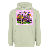 Matcha Mardi Gras with gnomes Heavyweight Hoodie - NancyCooperArtShop