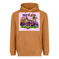 Meerkat Mardi Gras with gnomes Heavyweight Hoodie - NancyCooperArtShop