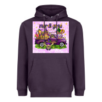 Plum Mardi Gras with gnomes Heavyweight Hoodie - NancyCooperArtShop