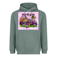 Sage Mardi Gras with gnomes Heavyweight Hoodie - NancyCooperArtShop