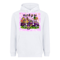 White Mardi Gras with gnomes Heavyweight Hoodie - NancyCooperArtShop